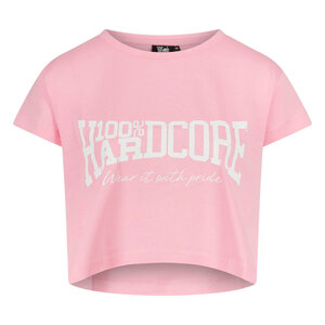 100% Hardcore 100% Hardcore Dames Cropped T-shirt 'Essential' (Pink)