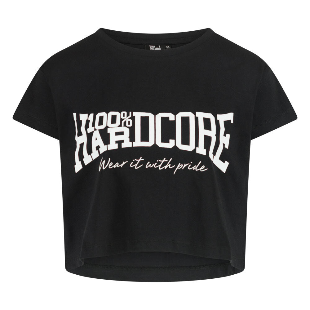 100% Hardcore 100% Hardcore Dames Cropped T-shirt 'Essential' (Black)