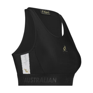 Australian Australian Dames Sport Top met witte bies (Zwart) Australian Australian Dames Sport Top met witte bies (Zwart)