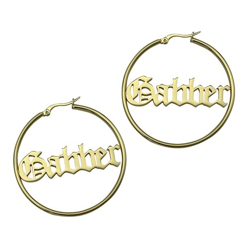 100% Hardcore 100% Hardcore Ohrringe 'Gabber' (Gold) 5CM 100% Hardcore 100% Hardcore Ohrringe 'Gabber' (Gold) 5CM