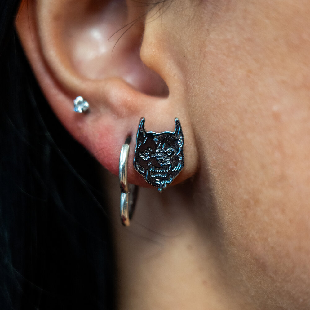 100% Hardcore 100% Hardcore Oorbellen 'Branded Rage' (Silver)