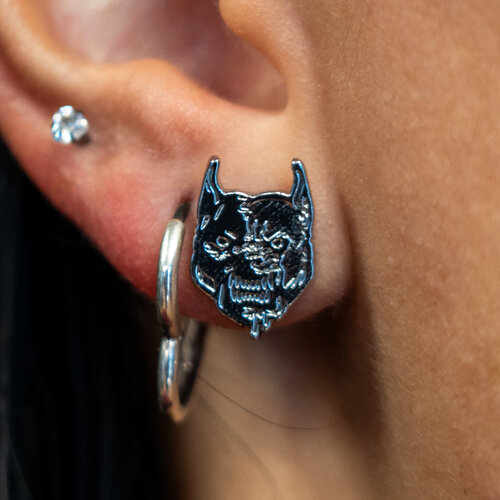 100% Hardcore 100% Hardcore Oorbellen 'Branded Rage' (Silver)