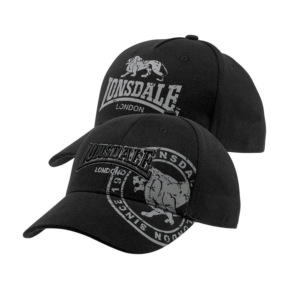 Lonsdale Lonsdale Cap 'Leiston' 2-Pack (Black)