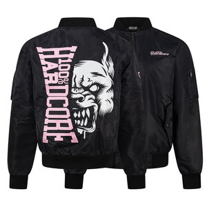100% Hardcore 100% Hardcore Dames Bomber Jacket 'Branded Rage' (Black/Pink)