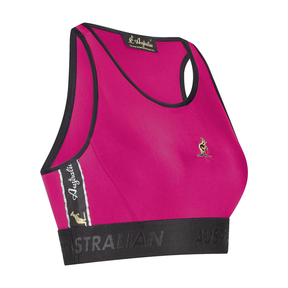 Australian Australian Girl Sport Tank Top mit Schwarzem Seitenstreifen 3.0 (Fuxia)