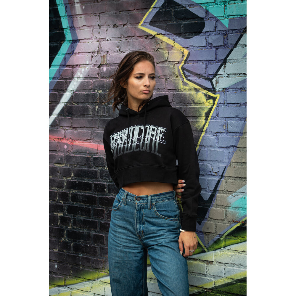 100% Hardcore 100% Hardcore Frauen Cropped Hoodie 'Faded'