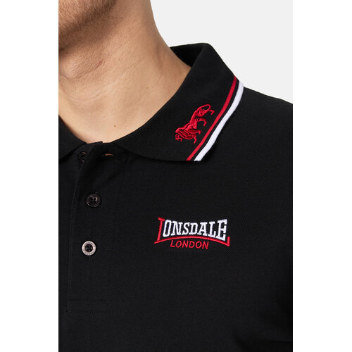 Lonsdale Lonsdale Slim Fit Polo 'Lion' (Black/Red) Lonsdale Lonsdale Slim Fit Polo 'Lion' (Black/Red)