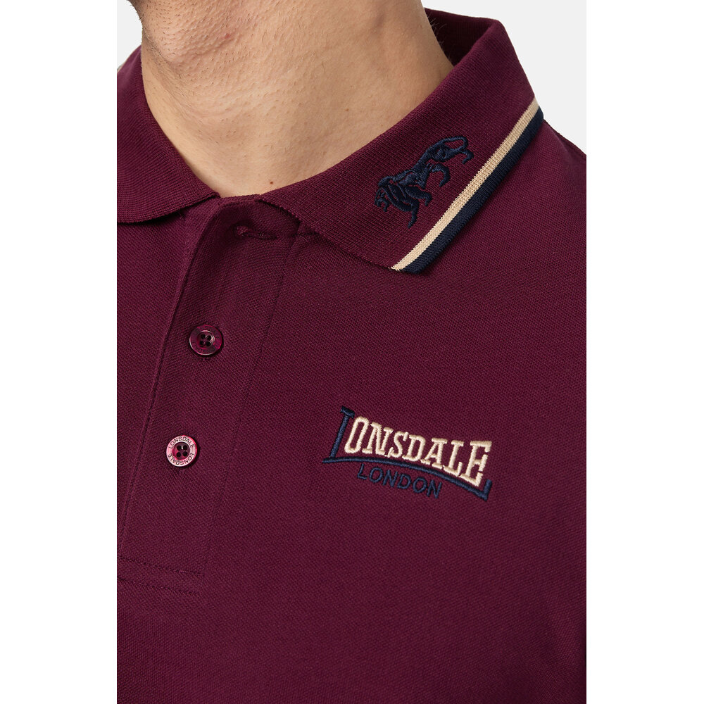 Lonsdale Lonsdale Slim Fit Polo 'Lion' (Oxblood Red) Lonsdale Lonsdale Slim Fit Polo 'Lion' (Oxblood Red)