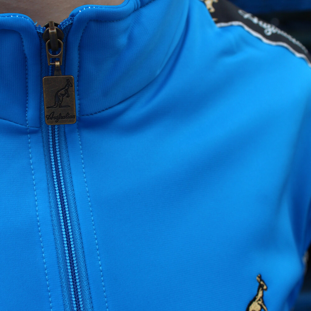 Australian Australian Slim Fit Track Jacket with tape 2.0 (Capri Blue/Black)