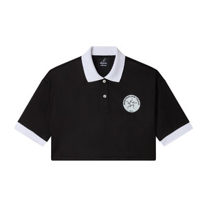 Australian Australian Dames Cropped Polo (Black/White)