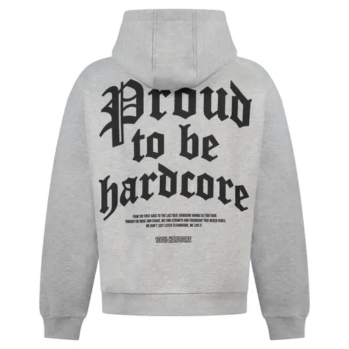 100% Hardcore 100% Hardcore Oversized Hoodie 'Proud to be Hardcore' (Grey)