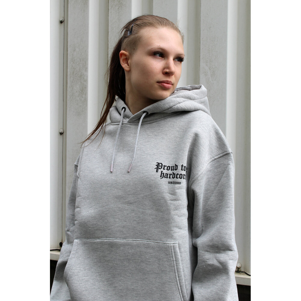 100% Hardcore 100% Hardcore Oversized Hoodie 'Proud to be Hardcore' (Grey)