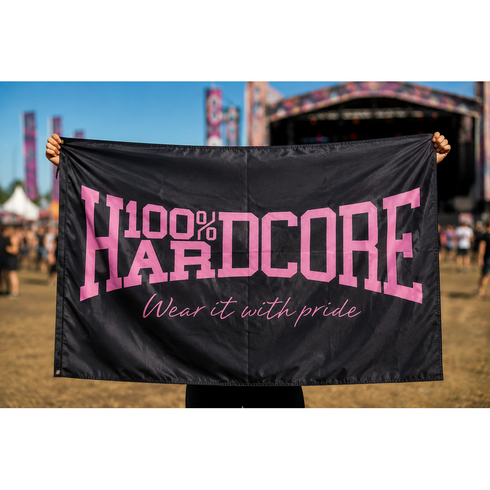 100% Hardcore 100% Hardcore Fahne 'Wear It With Pride' (Black/Pink)