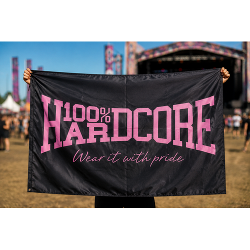 100% Hardcore 100% Hardcore Fahne 'Wear It With Pride' (Black/Pink)