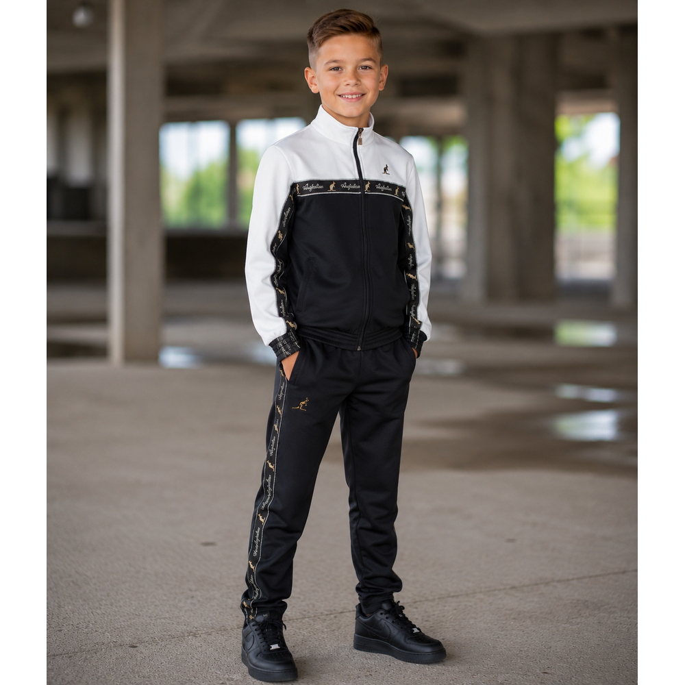 Australian Australian Kinder Trainingspak (White/Black) Australian Australian Kinder Trainingspak (White/Black)