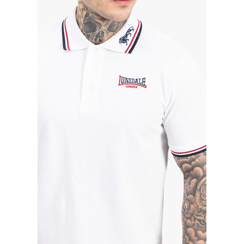 Lonsdale Lonsdale Slim Fit Polo 'Lion' (White/Dark Red/Navy)