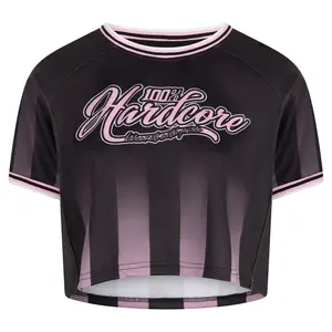 100% Hardcore 100% Hardcore Cropped Voetbalshirt Zwart/Roze 100% Hardcore 100% Hardcore Cropped Voetbalshirt Zwart/Roze