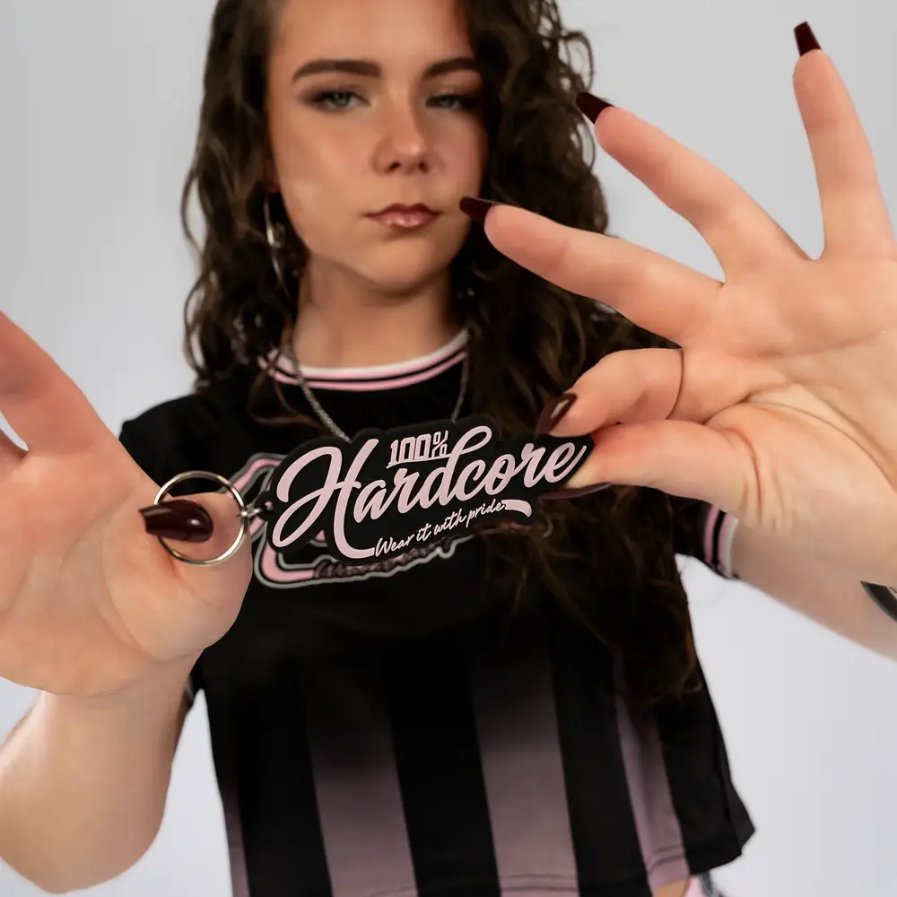 100% Hardcore 100% Hardcore Rubberen Sleutelhanger 'Script'