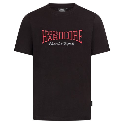 100% Hardcore 100% Hardcore Reliëfdruk T-shirt 'Essential' (Black/Red) 100% Hardcore 100% Hardcore Reliëfdruk T-shirt 'Essential' (Black/Red)
