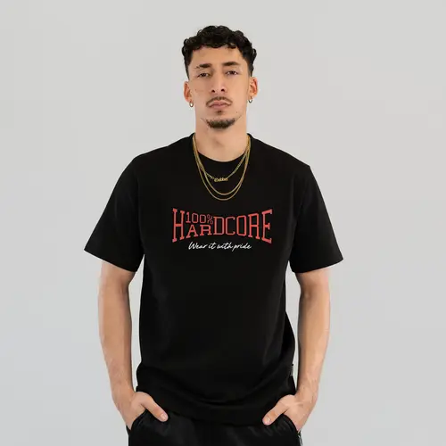 100% Hardcore 100% Hardcore Reliëfdruk T-shirt 'Essential' (Black/Red) 100% Hardcore 100% Hardcore Reliëfdruk T-shirt 'Essential' (Black/Red)