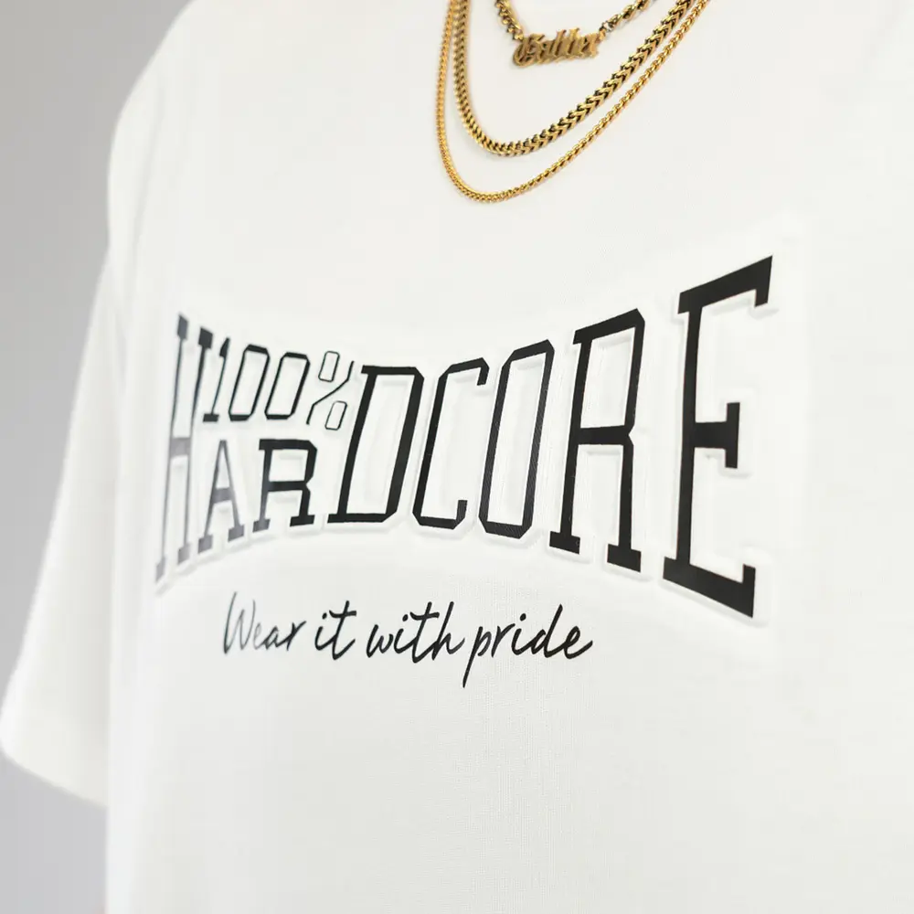 100% Hardcore 100% Hardcore Reliëfdruk T-shirt 'Essential' (White/Black) 100% Hardcore 100% Hardcore Reliëfdruk T-shirt 'Essential' (White/Black)