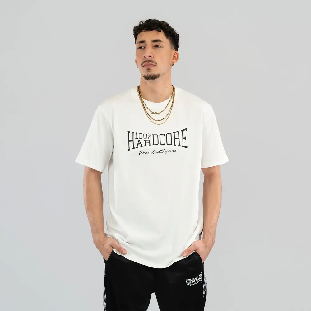 100% Hardcore 100% Hardcore Reliëfdruk T-shirt 'Essential' (White/Black) 100% Hardcore 100% Hardcore Reliëfdruk T-shirt 'Essential' (White/Black)