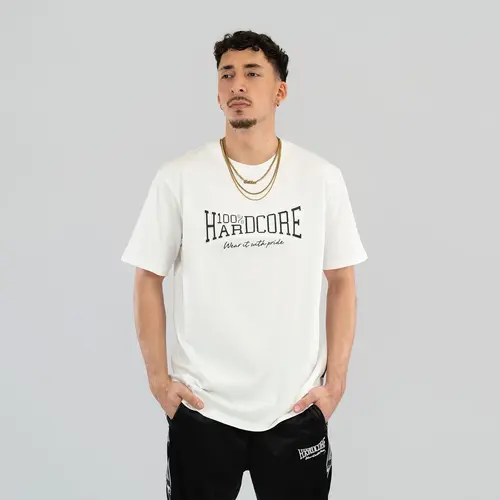 100% Hardcore 100% Hardcore Reliëfdruk T-shirt 'Essential' (White/Black) 100% Hardcore 100% Hardcore Reliëfdruk T-shirt 'Essential' (White/Black)