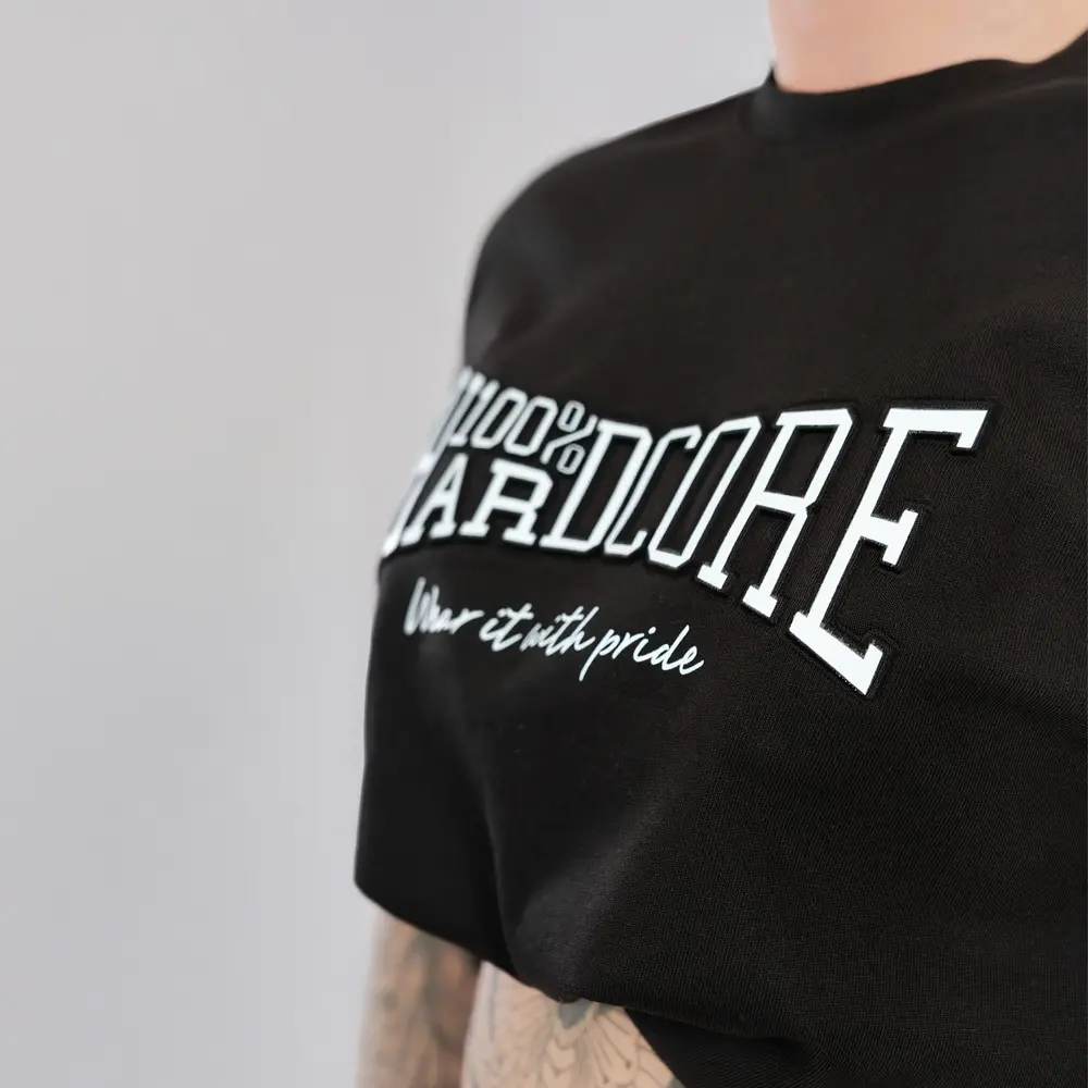 100% Hardcore 100% Hardcore Reliëfdruk T-shirt 'Essential' (Black/White) 100% Hardcore 100% Hardcore Reliëfdruk T-shirt 'Essential' (Black/White)