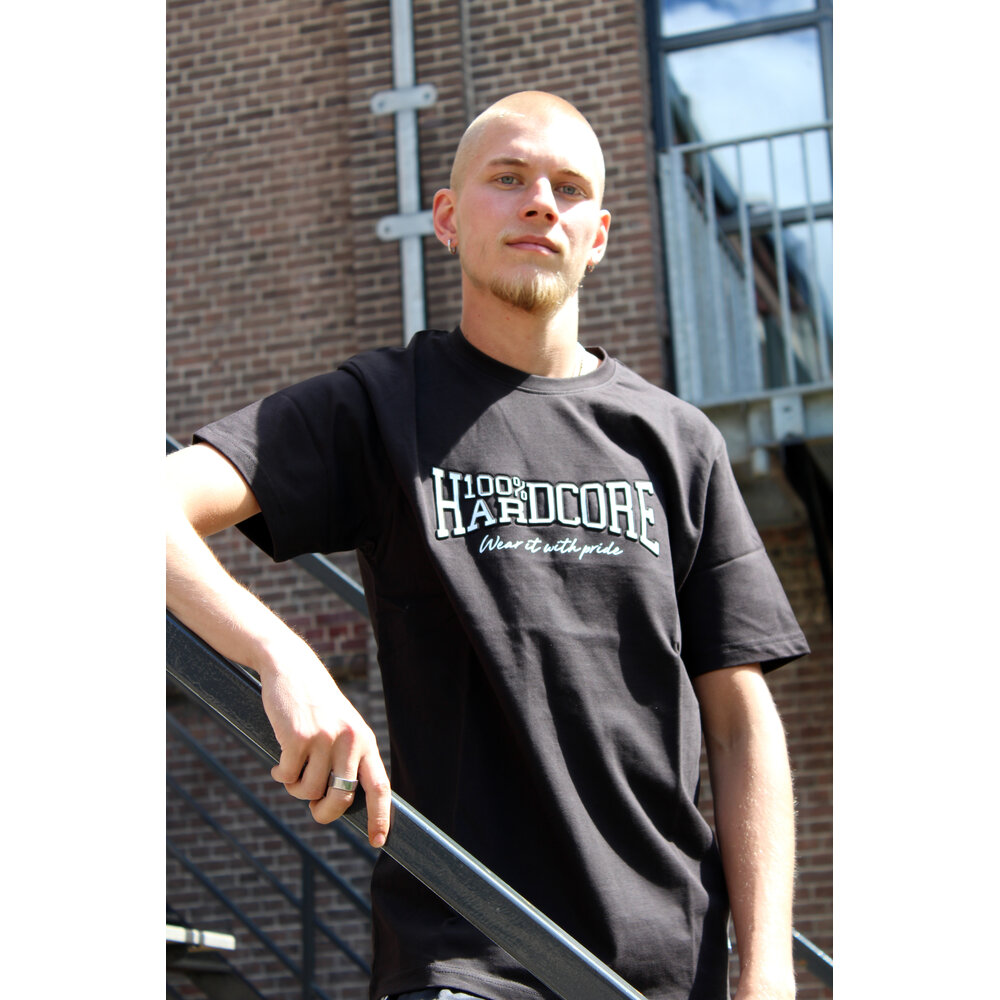 100% Hardcore 100% Hardcore Reliëfdruk T-shirt 'Essential' (Black/White) 100% Hardcore 100% Hardcore Reliëfdruk T-shirt 'Essential' (Black/White)