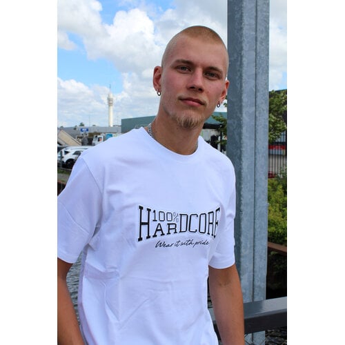 100% Hardcore 100% Hardcore Reliëfdruk T-shirt 'Essential' (White/Black) 100% Hardcore 100% Hardcore Reliëfdruk T-shirt 'Essential' (White/Black)