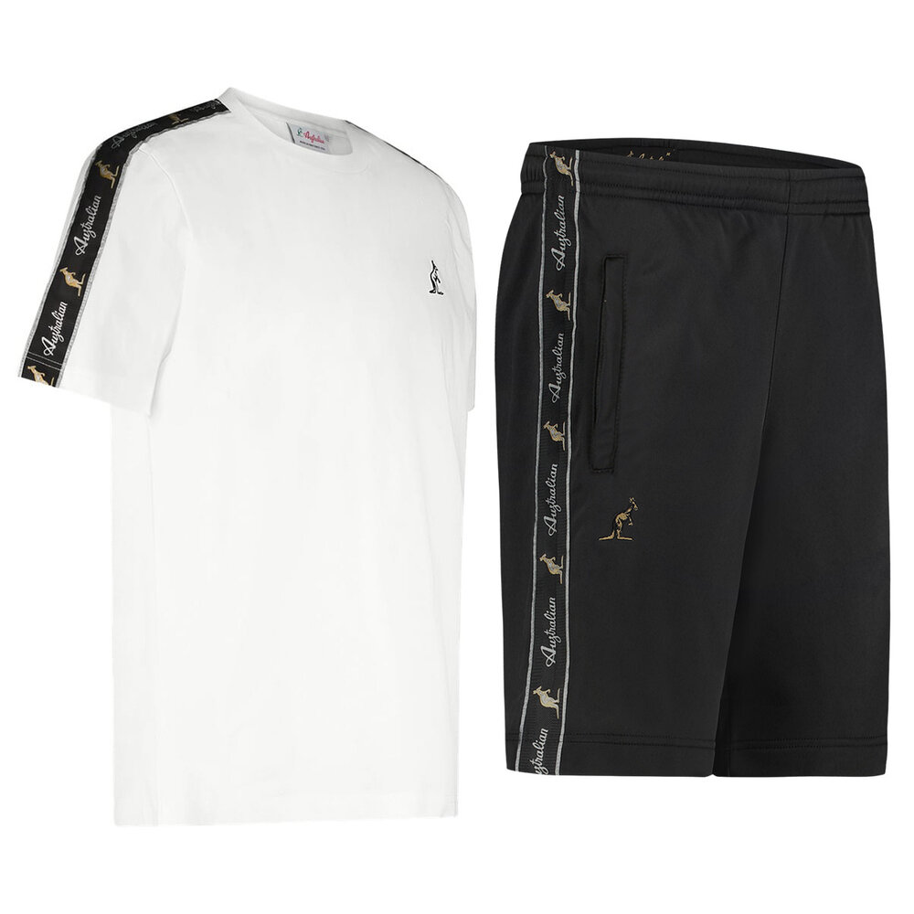 Australian Australian T-Shirt- und Shorts-Set (Weiß/Schwarz)