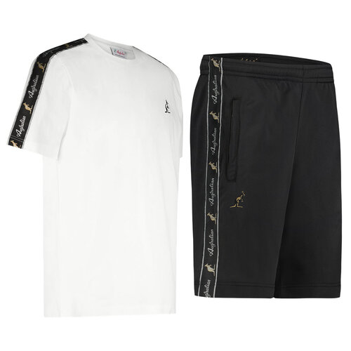 Australian Australian T-Shirt- und Shorts-Set (Weiß/Schwarz)