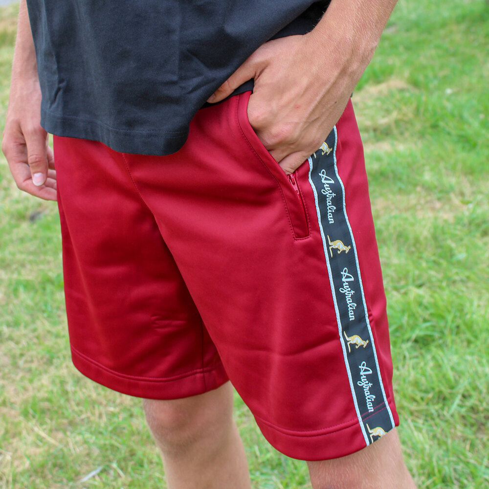 Australian Australian Bermuda Shorts mit Schwarzem Seitenstreifen 3.0 (Bordeaux) - Neue verbesserte Passform