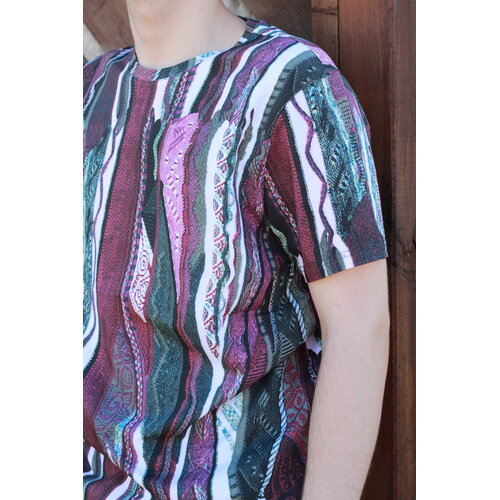 Carlo Colucci Carlo Colucci Knit Print T-Shirt (Burgundy/Black) C3411-301
