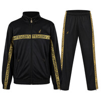 Australian Acetate Tracksuit with Gold Taping 'Scratch' (Black)