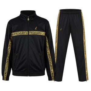 Australian Australian Acetaat Trainingspak met gouden bies 'Scratch' (Zwart)