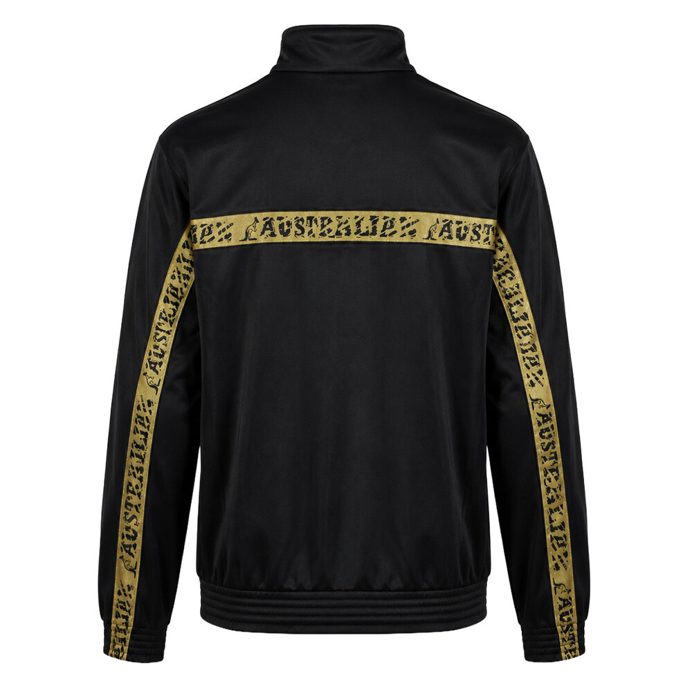 Australian Australian Acetaat Trainingspak met gouden bies 'Scratch' (Zwart) Australian Australian Acetaat Trainingspak met gouden bies 'Scratch' (Zwart)