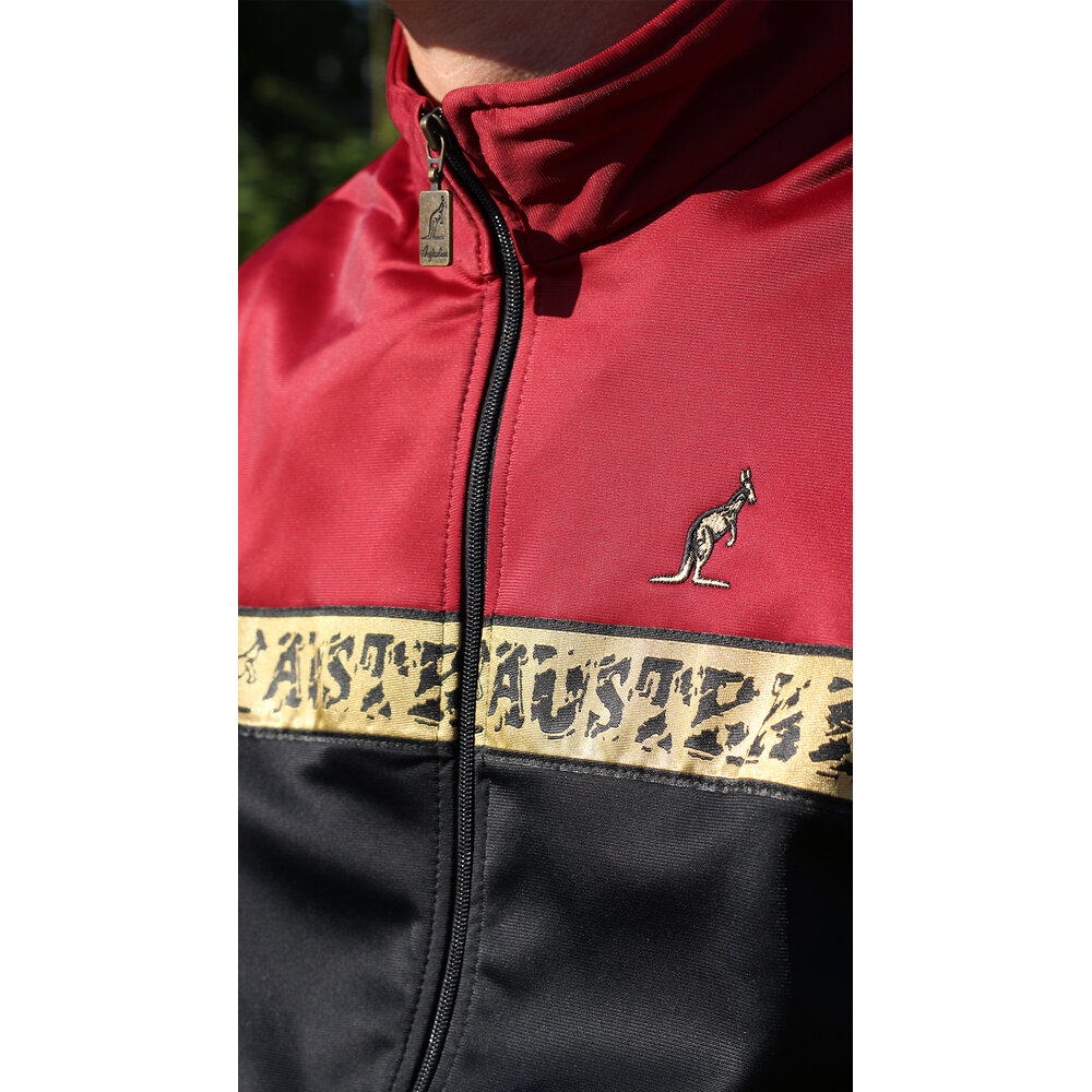 Australian Australian Acetate Tracksuit with Gold Taping 'Scratch' (Bordeaux) Australian Australian Acetate Tracksuit with Gold Taping 'Scratch' (Bordeaux)