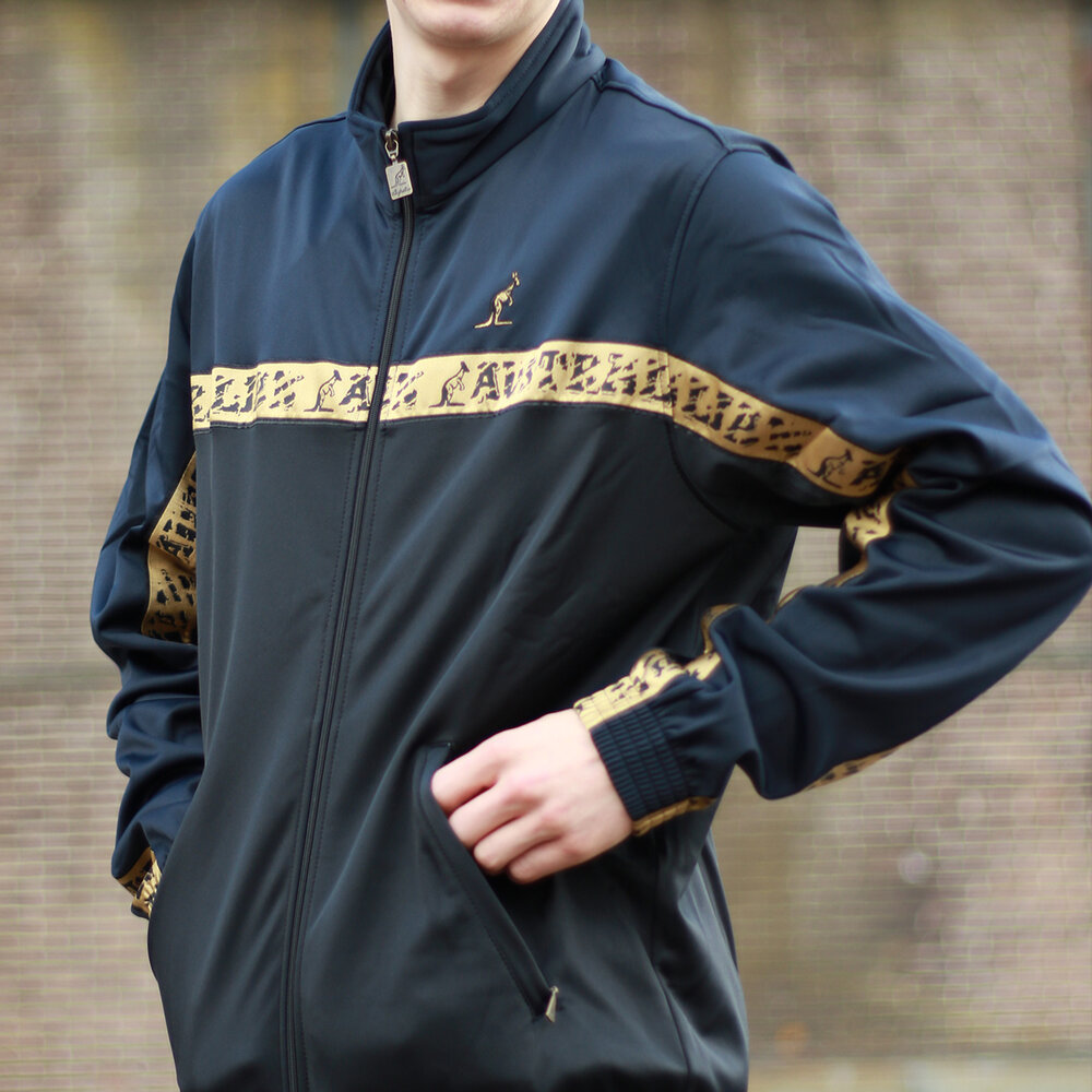 Australian Australian Acetate Tracksuit with Gold Taping 'Scratch' (Navy)