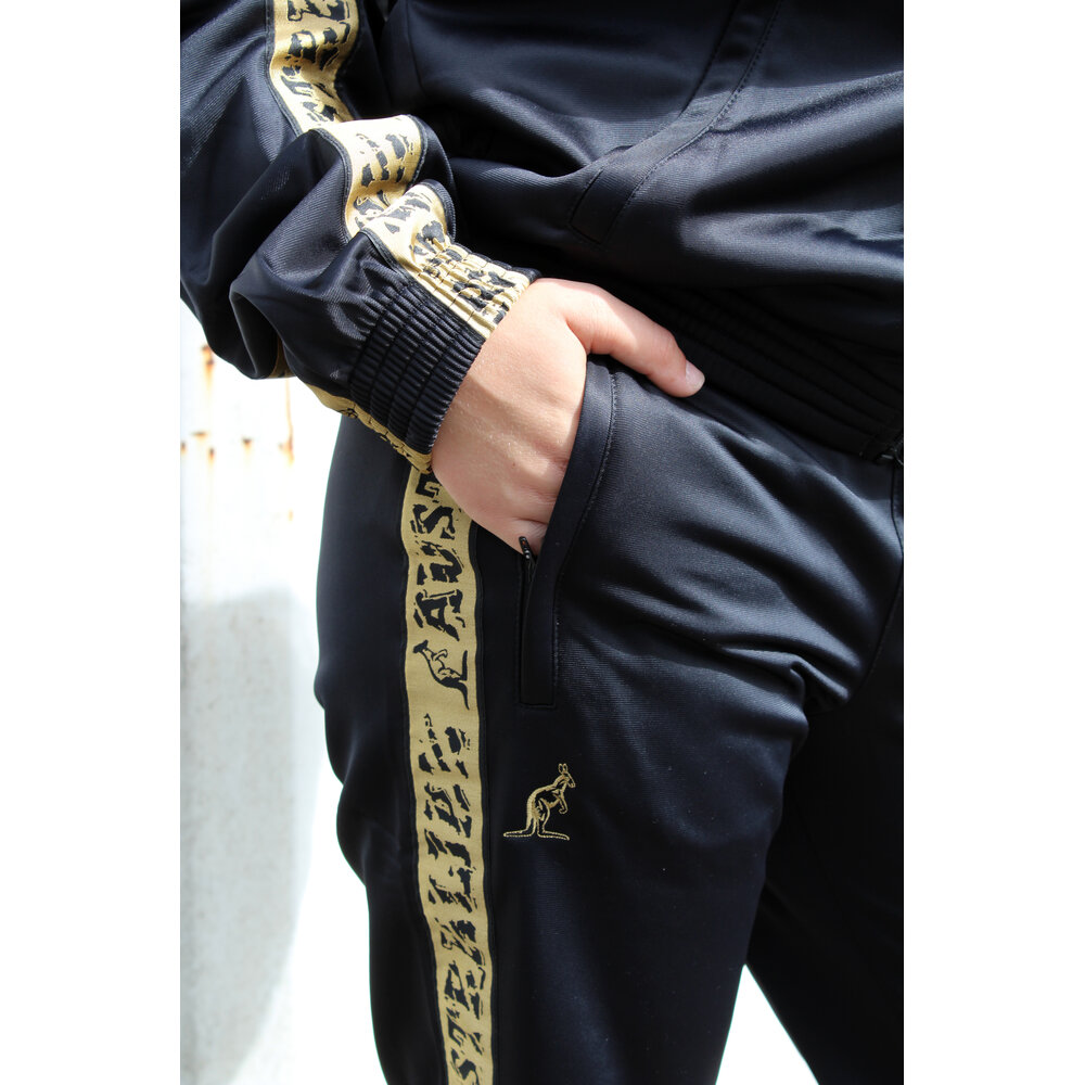 Australian Australian Acetate Tracksuit with Gold Taping 'Scratch' (Black)