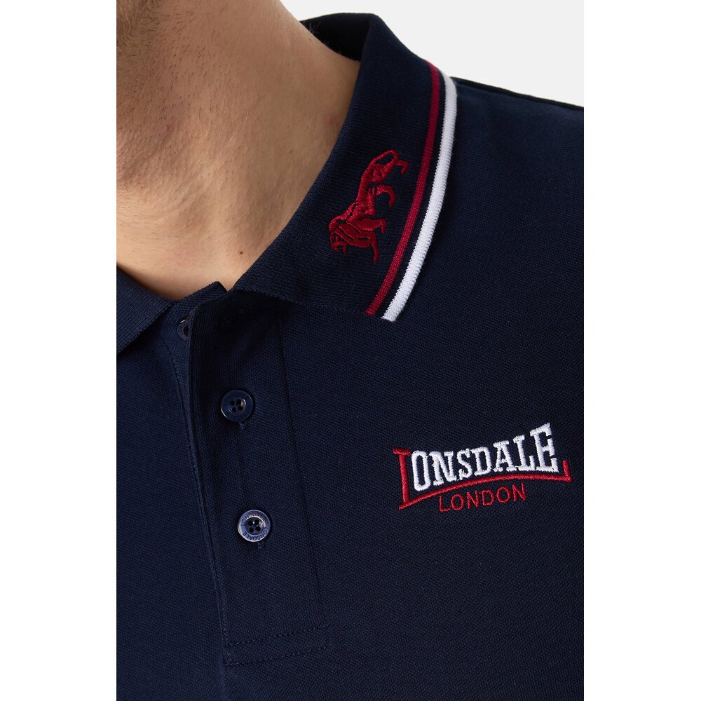 Lonsdale Lonsdale Slim Fit Polo 'Lion' (Navy/Dark Red) Lonsdale Lonsdale Slim Fit Polo 'Lion' (Navy/Dark Red)