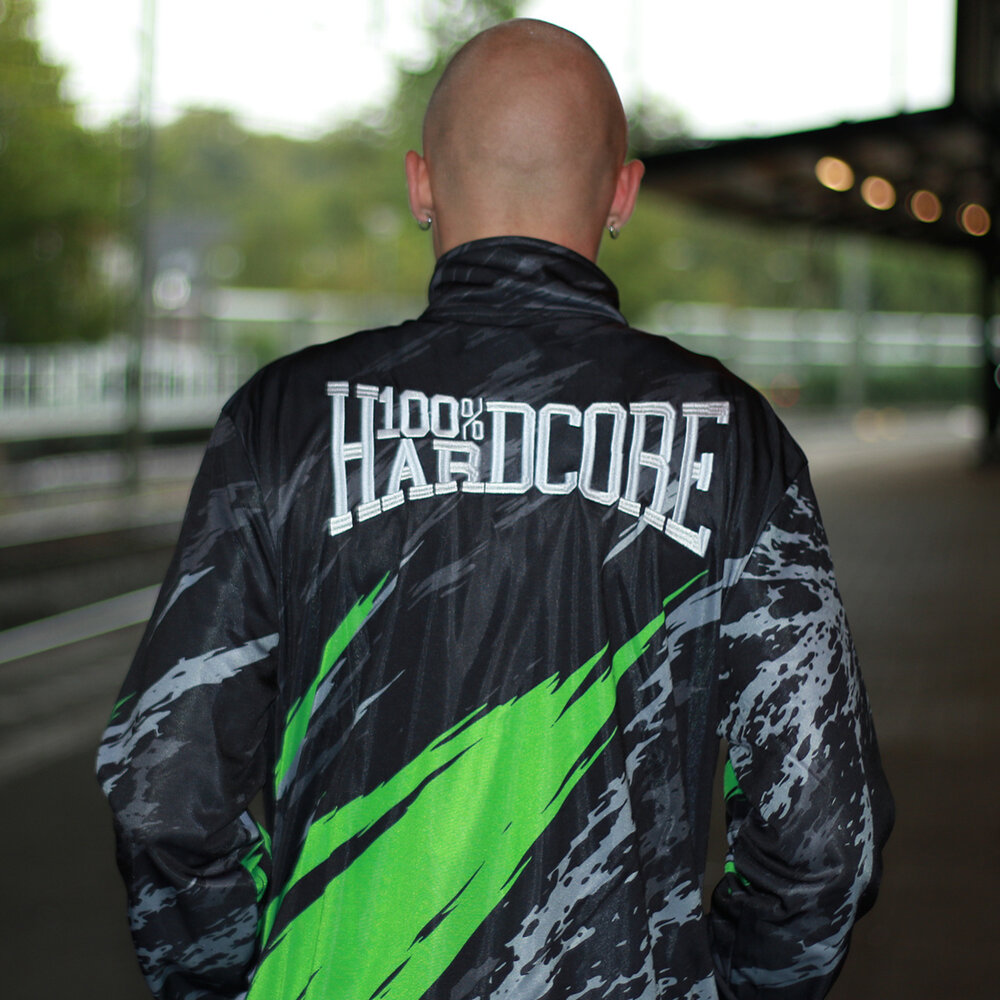 100% Hardcore 100% Hardcore x Gabberwear Trainingspak 'Massacre' Zwart/Neon Groen