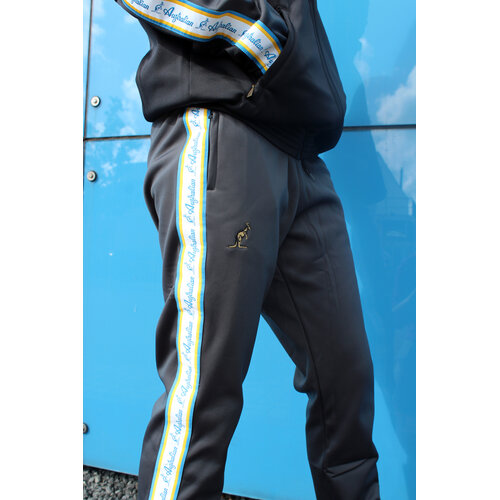 Australian Australian Slim Fit Broek met cyan bies (Titanium Grey)