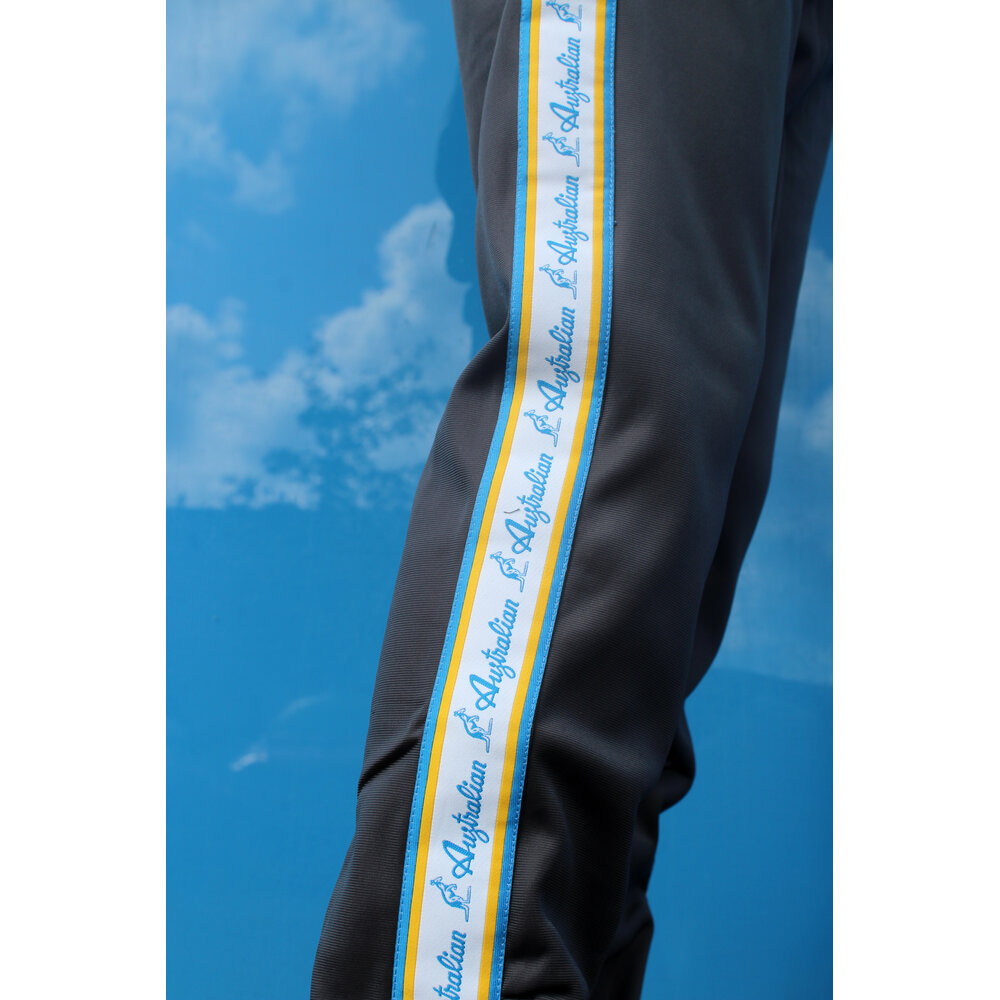 Australian Australian Slim Fit Broek met cyan bies (Titanium Grey)