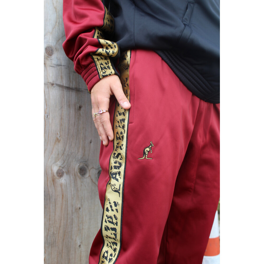 Australian Australian Slim Fit Pants with Gold Taping (Bordeaux) - Scratch Collection Australian Australian Slim Fit Pants with Gold Taping (Bordeaux) - Scratch Collection