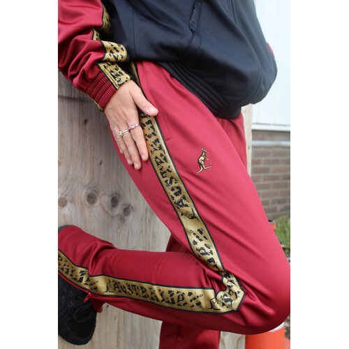 Australian Australian Slim Fit Pants with Gold Taping (Bordeaux) - Scratch Collection Australian Australian Slim Fit Pants with Gold Taping (Bordeaux) - Scratch Collection