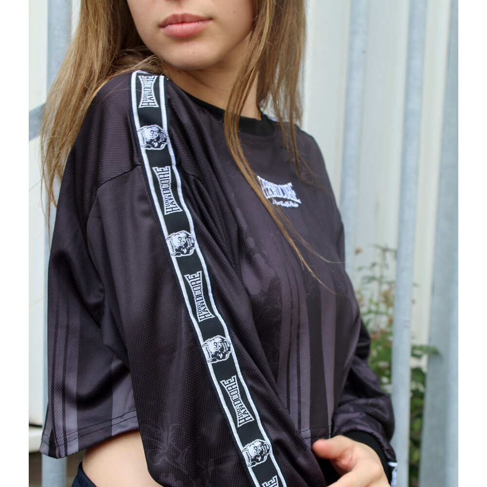 100% Hardcore 100% Hardcore Cropped Longsleeve Voetbalshirt 'Branded Rage' Zwart