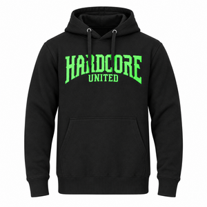 Hardcore United Hardcore United Hoodie 'Cory' Zwart/Neon Groen
