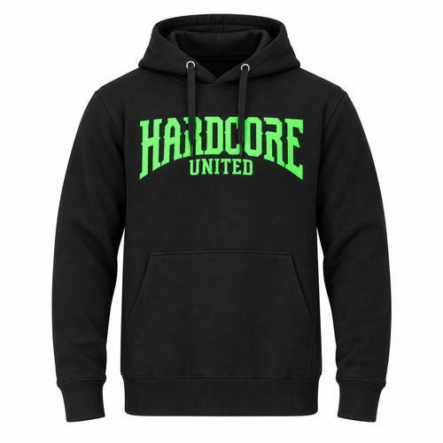 Hardcore United Hardcore United Hoodie 'Cory' Zwart/Neon Groen Hardcore United Hardcore United Hoodie 'Cory' Zwart/Neon Groen