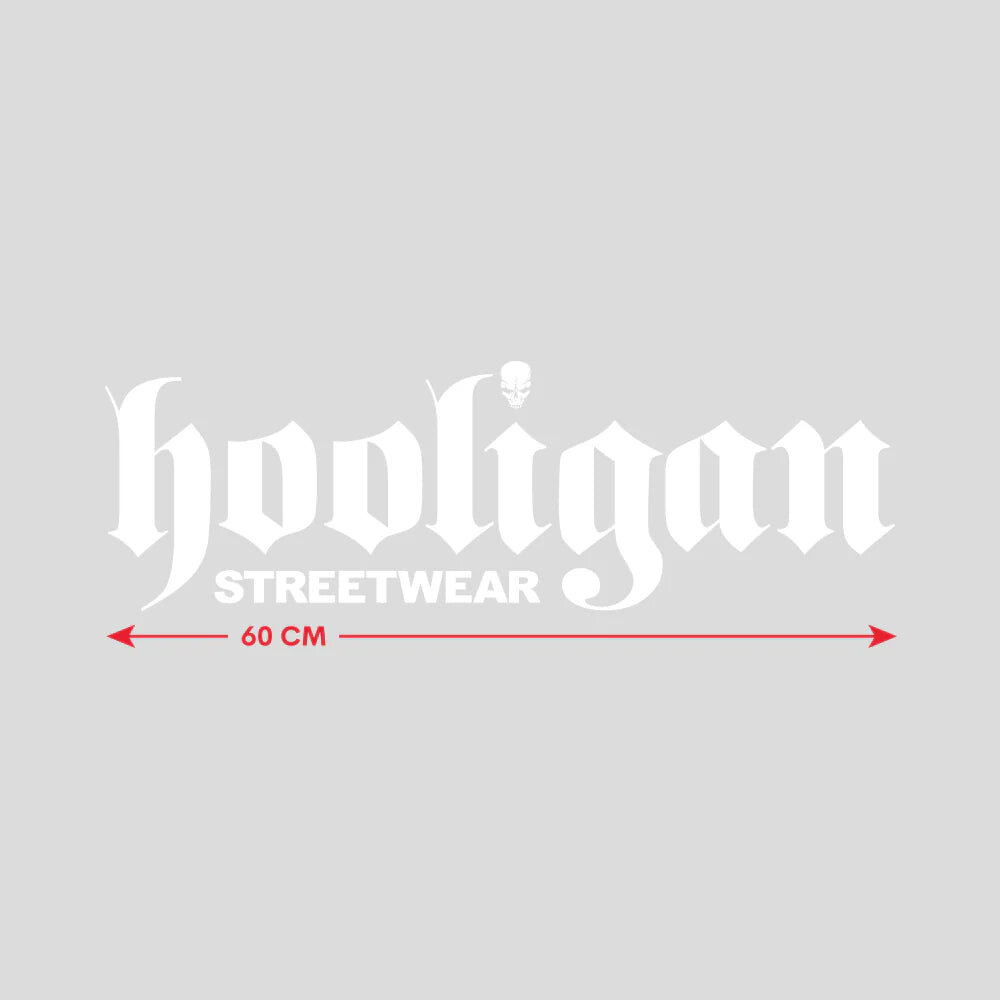 Hooligan Streetwear Hooligan Streetwear Large Car Sticker 60x30 cm (White) Hooligan Streetwear Hooligan Streetwear Large Car Sticker 60x30 cm (White)